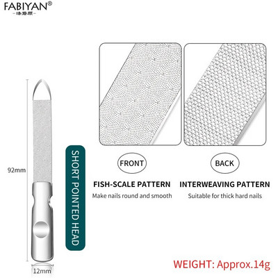 Šipka za turpiju za nokte Nehrđajući čelik s dvostranim puferom za brušenje prstiju Lak za uklanjanje zanoktica Akrilni gel Alati za manikuru i pedikuru