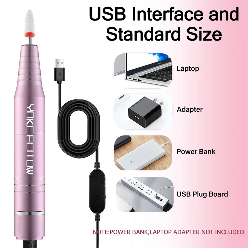 Elektriline küünepuurimasin maniküüri pediküüriks koos keraamilise küünepuurikomplektiga 30000/35000RPM küünelaki pliiatsi salongitööriist