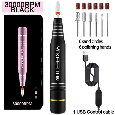 Profesionalna bežična punjiva električna bušilica za nokte od 35000 okretaja u minuti, višenamjenski pribor za manikuru za poliranje noktiju