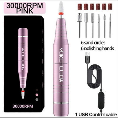Profesionalna bežična punjiva električna bušilica za nokte od 35000 okretaja u minuti, višenamjenski pribor za manikuru za poliranje noktiju