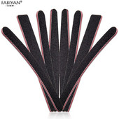 5 vnt. nagų dailės stačiakampės dildės buferis šlifavimo popierius, plonas, pusmėnulio blizgesio antgaliai 100/180 manikiūro įrankiai