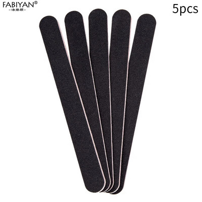 5 vnt. nagų dailės stačiakampės dildės buferis šlifavimo popierius, plonas, pusmėnulio blizgesio antgaliai 100/180 manikiūro įrankiai