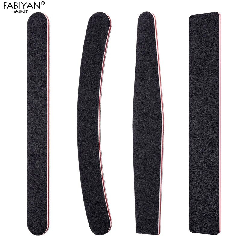 5 vnt. nagų dailės stačiakampės dildės buferis šlifavimo popierius, plonas, pusmėnulio blizgesio antgaliai 100/180 manikiūro įrankiai