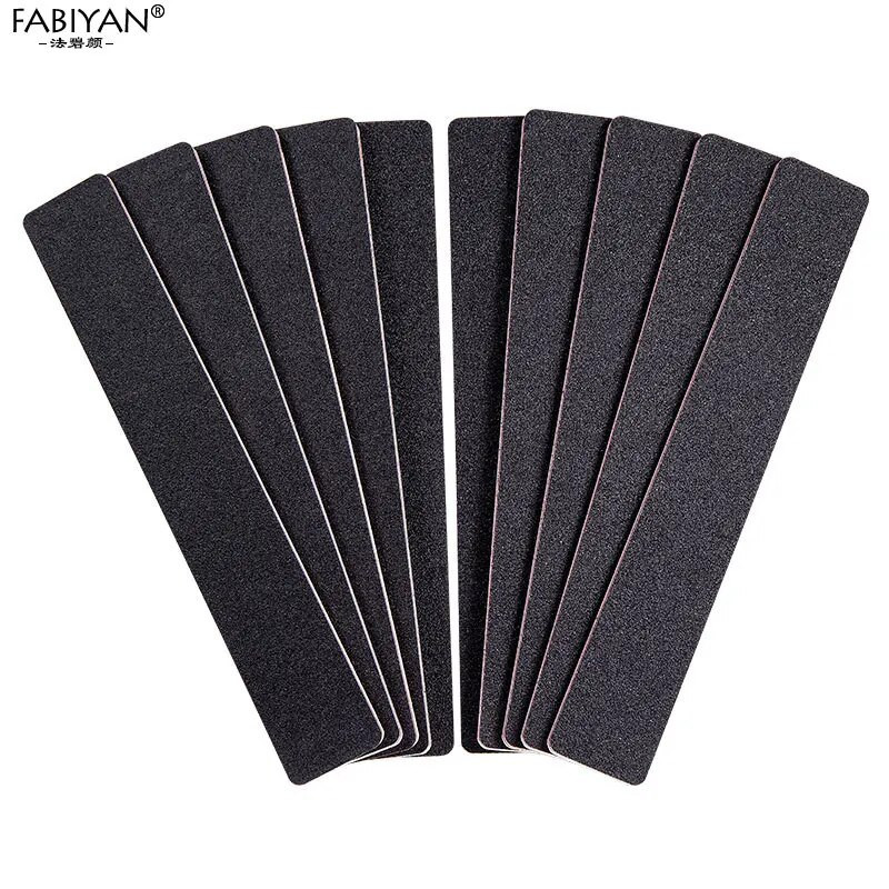 5 vnt. nagų dailės stačiakampės dildės buferis šlifavimo popierius, plonas, pusmėnulio blizgesio antgaliai 100/180 manikiūro įrankiai