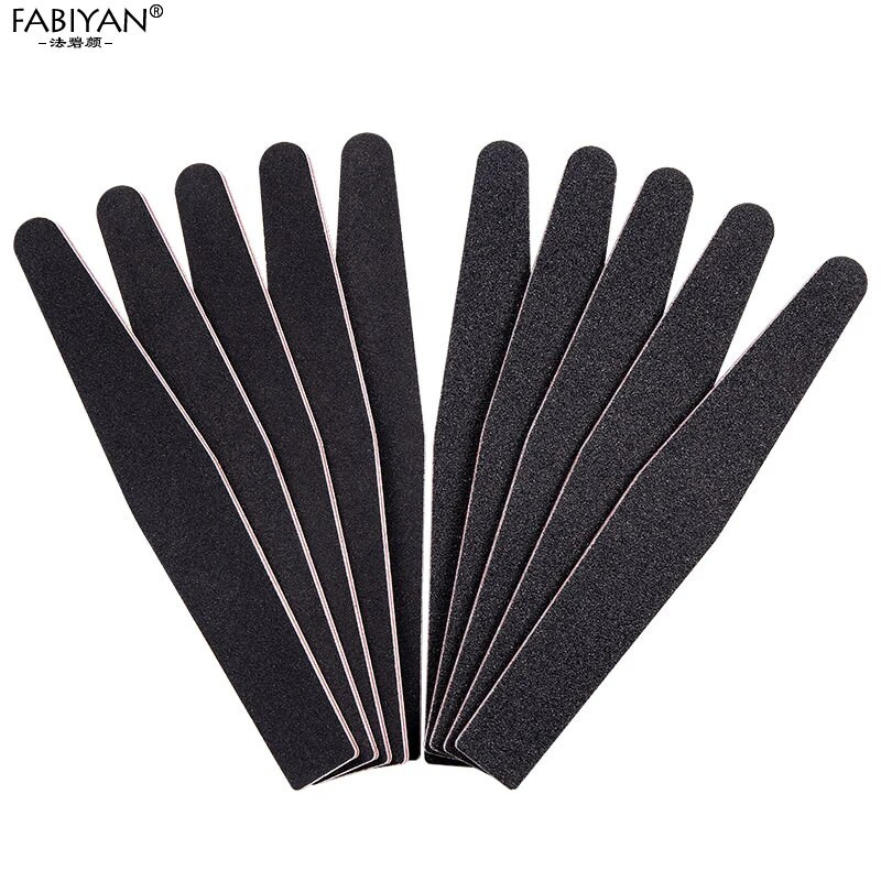 5 vnt. nagų dailės stačiakampės dildės buferis šlifavimo popierius, plonas, pusmėnulio blizgesio antgaliai 100/180 manikiūro įrankiai