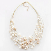 2023. aasta uued moeehted, kullavärvi mitmekihilised ketid, pärlikeed naistele, pulmadeks mõeldud pruudi kaelakee