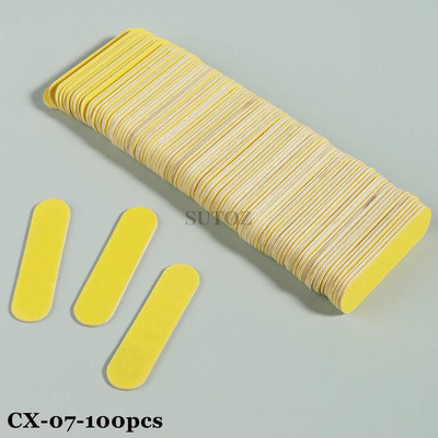 50/100 tk miniküüneviilid hulgi Kahepoolne puidulihvimispuhverploki komplekt Emery Board poleerimispediküüri maniküüri tööriistad LEBCX