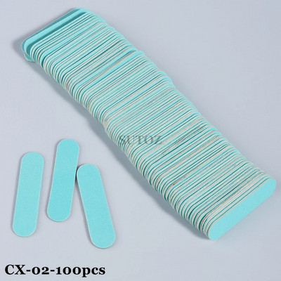 50/100 tk miniküüneviilid hulgi Kahepoolne puidulihvimispuhverploki komplekt Emery Board poleerimispediküüri maniküüri tööriistad LEBCX