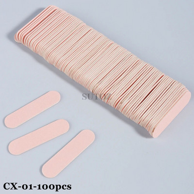 50/100 tk miniküüneviilid hulgi Kahepoolne puidulihvimispuhverploki komplekt Emery Board poleerimispediküüri maniküüri tööriistad LEBCX