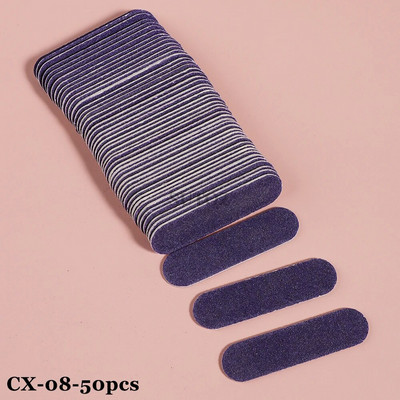 50/100 tk miniküüneviilid hulgi Kahepoolne puidulihvimispuhverploki komplekt Emery Board poleerimispediküüri maniküüri tööriistad LEBCX