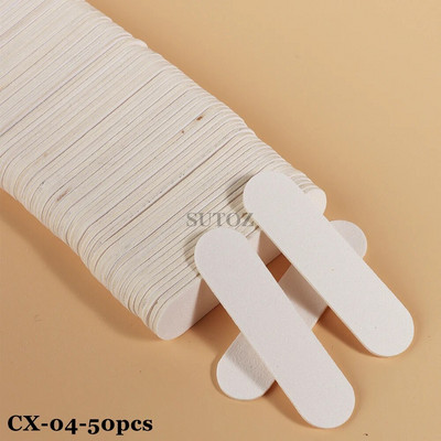 50/100 tk miniküüneviilid hulgi Kahepoolne puidulihvimispuhverploki komplekt Emery Board poleerimispediküüri maniküüri tööriistad LEBCX