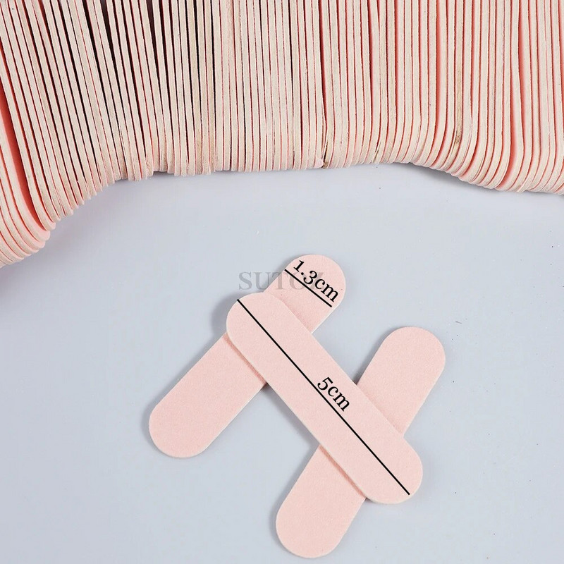 50/100 tk miniküüneviilid hulgi Kahepoolne puidulihvimispuhverploki komplekt Emery Board poleerimispediküüri maniküüri tööriistad LEBCX