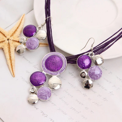 Moodsad uued ehtekomplektid Rohelised köiskett ümmargused helmed ripats kaelakee kõrvarõngas Kvaliteetsed pruudi pulma suveehted