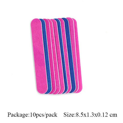 10/50/100 tk Kahepoolsed 180/240 karedusega küüneviilid Küünepuhver Poleeriv roosa lilla ühekordselt kasutatav küüneviil maniküüri tööriistad