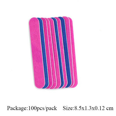 10/50/100 tk Kahepoolsed 180/240 karedusega küüneviilid Küünepuhver Poleeriv roosa lilla ühekordselt kasutatav küüneviil maniküüri tööriistad