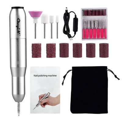 CkeyiN 20000rpm Τρυπάνι νυχιών Μύλος στίλβωσης για μανικιούρ σετ φρεζαρίσματος Ηλεκτρικό τριβείο νυχιών ρυθμιζόμενης ταχύτητας