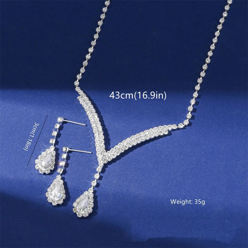 FYUAN geomeetrilised kivist kaelakee kõrvarõngad naistele Punase veetilga kristallist pulmapruudi ehtekomplektid Aksessuaarid