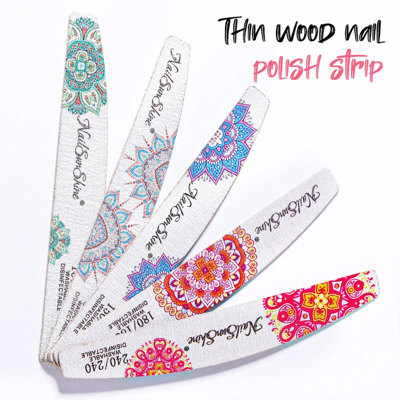 Gėlių manikiūro nagų dildės buferis Praktiškas dvipusis spausdintas nagų lakas Pirštų nagų pedikiūro manikiūro PR išpardavimas