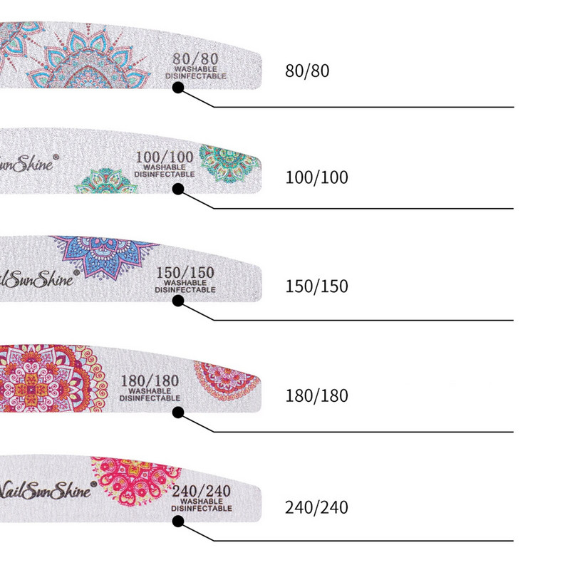 Gėlių manikiūro nagų dildės buferis Praktiškas dvipusis spausdintas nagų lakas Pirštų nagų pedikiūro manikiūro PR išpardavimas