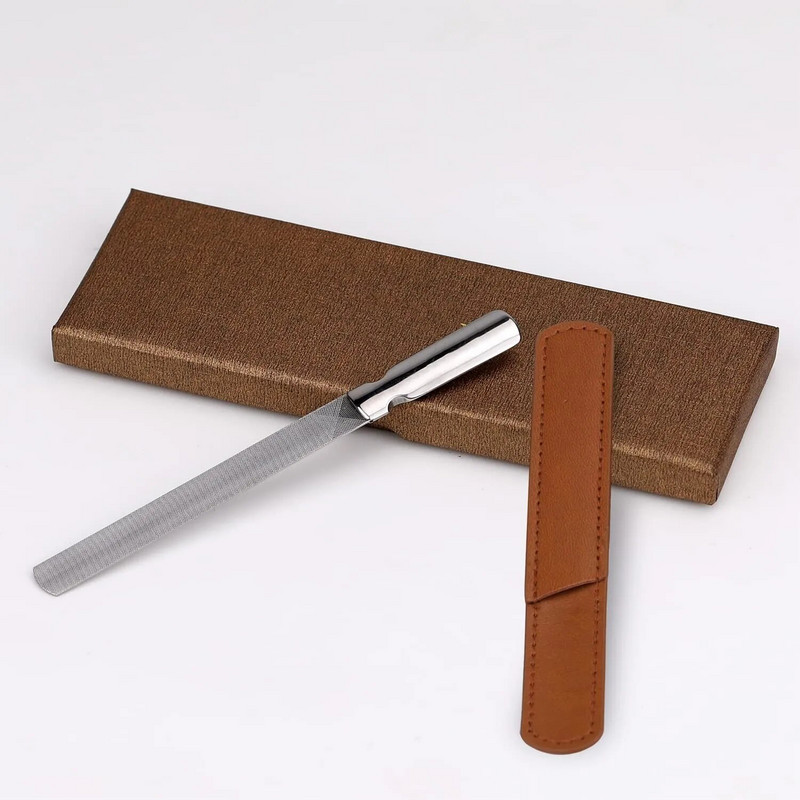 Profesionālas nerūsējošā tērauda nagu vīles abpusējas sievietēm un vīriešiem Lieljaudas atkārtoti lietojamas manikīra vīles dabīgiem nagiem