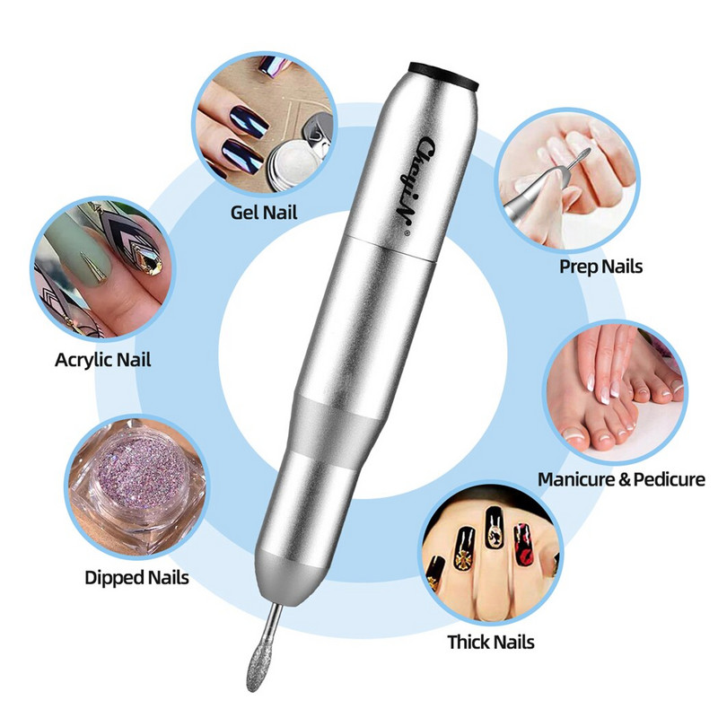 CkeyiN 20000 aps./min. nagų gręžimo staklės poliravimo šlifuoklis manikiūrui frezavimo pjaustytuvo rinkinys Reguliuojamo greičio elektrinis nagų šlifuoklis