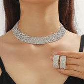 FYUAN täiskivist kaelakee kõrvarõngad naistele geomeetrilised daamid pulmapruutide ehtekomplektid aksessuaarid