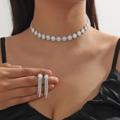 FYUAN lihtsad pärlikee kõrvarõngad naistele pika tutiga kivist kõrvarõngad pulma pruudi ehtekomplektid aksessuaarid