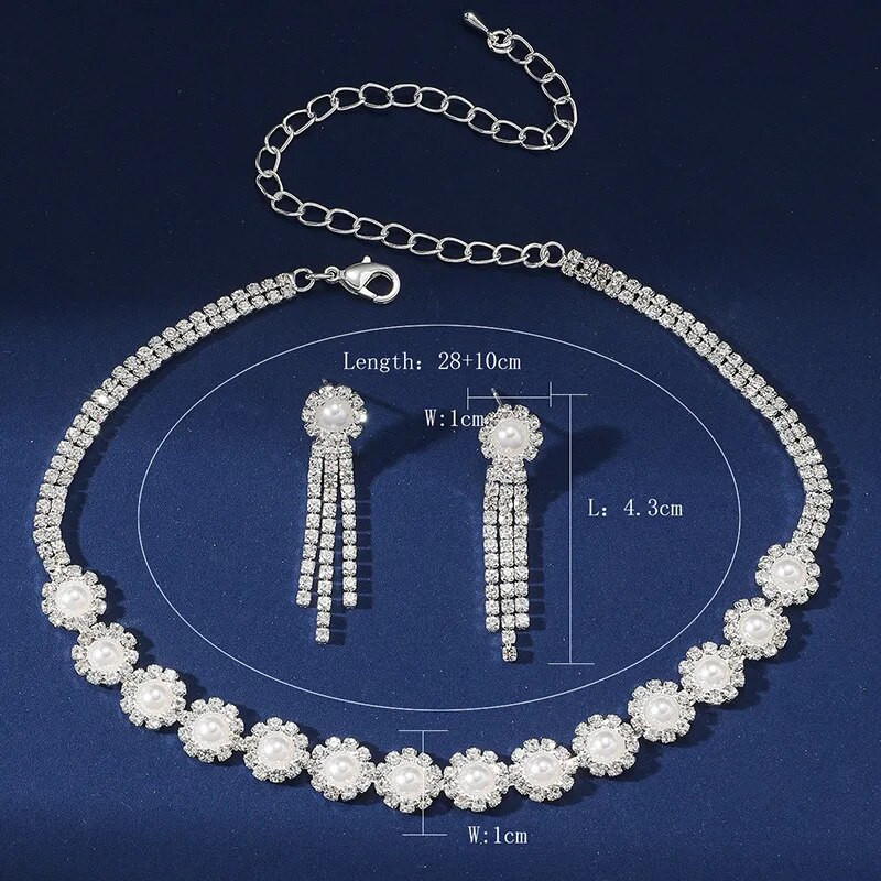 FYUAN lihtsad pärlikee kõrvarõngad naistele pika tutiga kivist kõrvarõngad pulma pruudi ehtekomplektid aksessuaarid