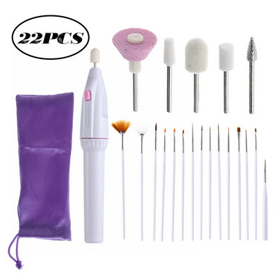 1 σετ Soft Polishing Felt Cone 5 σε 1 Ηλεκτρικές βούρτσες νυχιών λίμας νυχιών Buffer Polisher Drill Grinder Tools Μηχάνημα μανικιούρ νυχιών