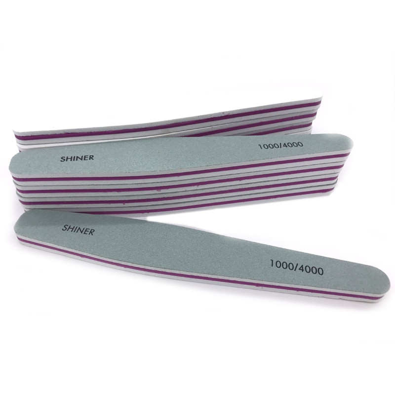 4gab nagu vīļu pulēšana nagiem Diamond 1000/4000 Double Side Buffer Block Shine nagu laka pulēšanas līdzeklis manikīrs nagu mākslas rīks