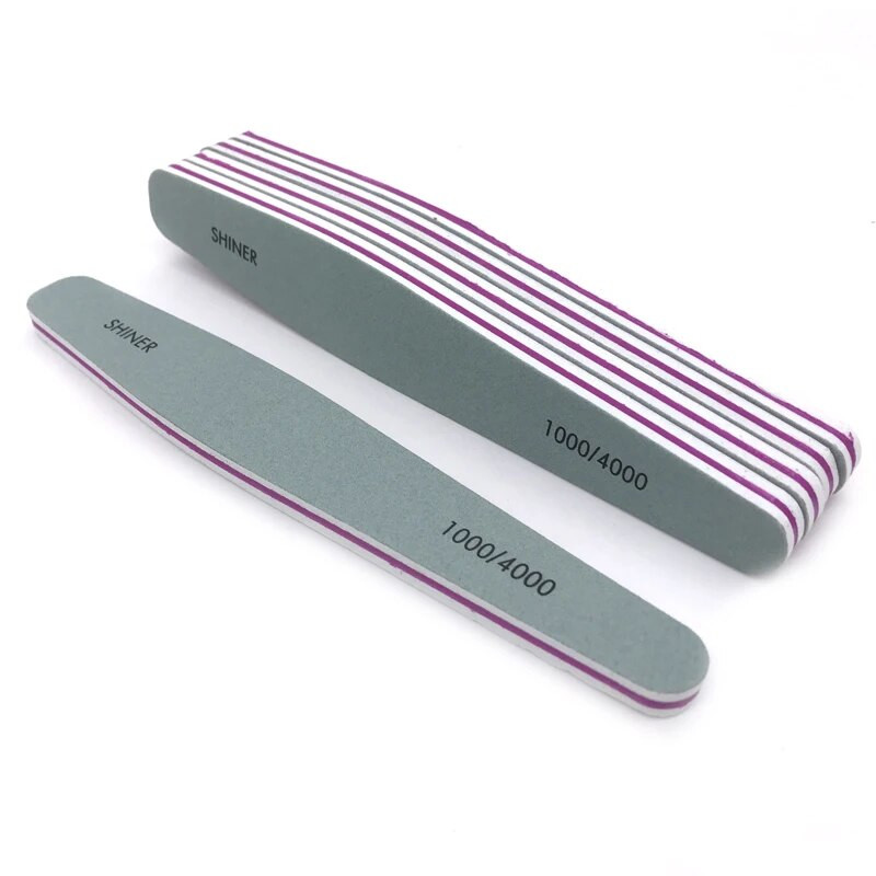 4gab nagu vīļu pulēšana nagiem Diamond 1000/4000 Double Side Buffer Block Shine nagu laka pulēšanas līdzeklis manikīrs nagu mākslas rīks