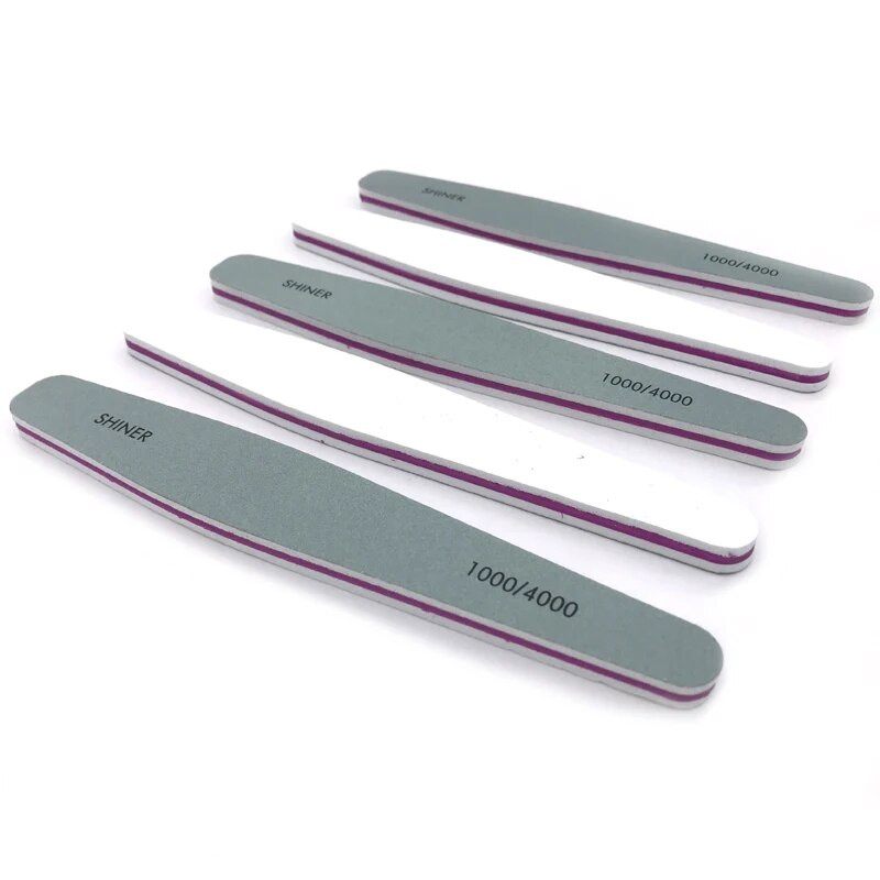 4gab nagu vīļu pulēšana nagiem Diamond 1000/4000 Double Side Buffer Block Shine nagu laka pulēšanas līdzeklis manikīrs nagu mākslas rīks