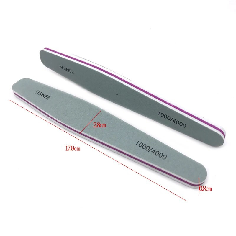 4gab nagu vīļu pulēšana nagiem Diamond 1000/4000 Double Side Buffer Block Shine nagu laka pulēšanas līdzeklis manikīrs nagu mākslas rīks