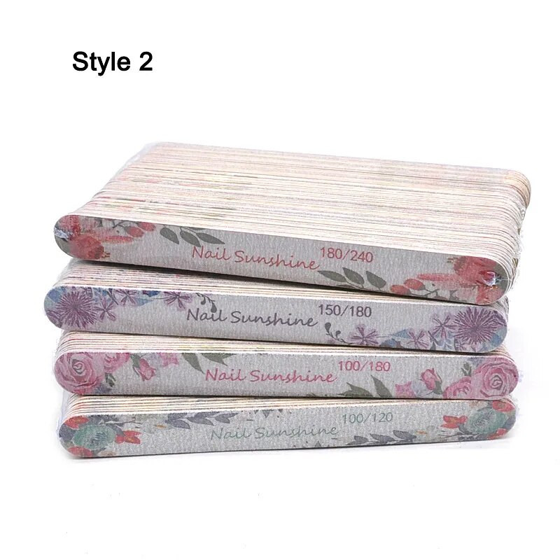 10 vnt Naujų nagų dildės gėlėmis margintas nagų buferis Spalvingas Lime A Ongle 80/100/150/180/240 profesionalūs manikiūro įrankiai