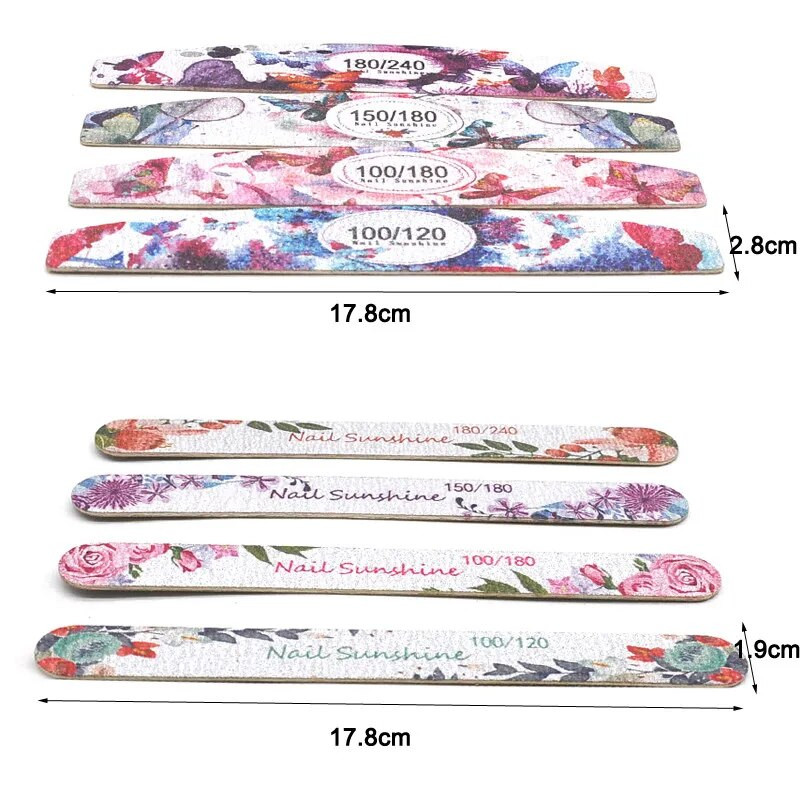 10 vnt Naujų nagų dildės gėlėmis margintas nagų buferis Spalvingas Lime A Ongle 80/100/150/180/240 profesionalūs manikiūro įrankiai