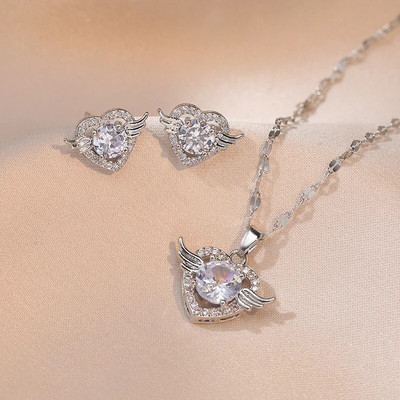 Vestuvių žalio akmens apvalūs auskarai ir kaklo karoliai moterims aukso spalvos cirkonio vestuvių gimtadienio papuošalų rinkiniai