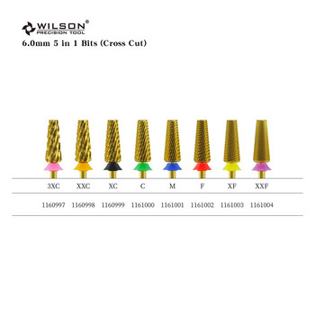 WILSON 6,0 mm 5 в 1 битове (напречно рязане) - Инструменти/Нокти/Маникюр/Аксесоари за нокти/Свредла