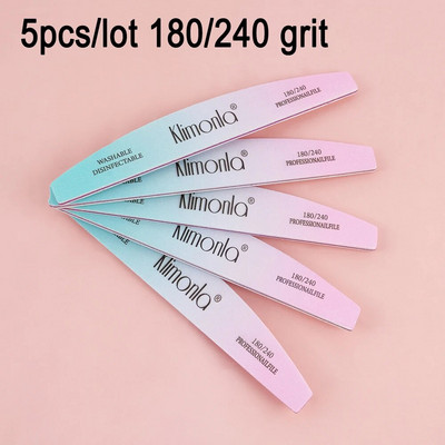 5tk Professionaalne Half Moon küüneviil Lime 100/180 professionaalne materjal küünte lihvimine küünte poleerimine tarvikud küünetööriistad