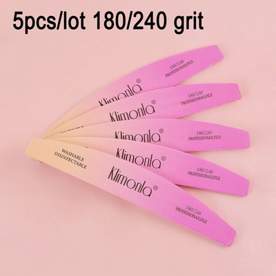 5tk Professionaalne Half Moon küüneviil Lime 100/180 professionaalne materjal küünte lihvimine küünte poleerimine tarvikud küünetööriistad