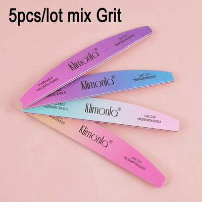 5tk Professionaalne Half Moon küüneviil Lime 100/180 professionaalne materjal küünte lihvimine küünte poleerimine tarvikud küünetööriistad