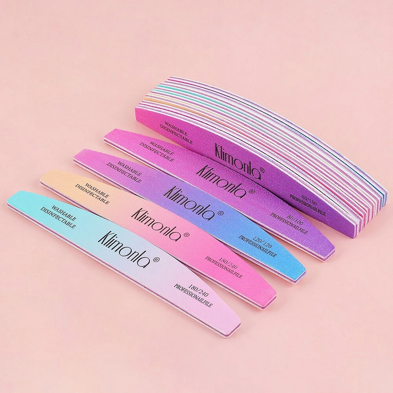 5tk Professionaalne Half Moon küüneviil Lime 100/180 professionaalne materjal küünte lihvimine küünte poleerimine tarvikud küünetööriistad