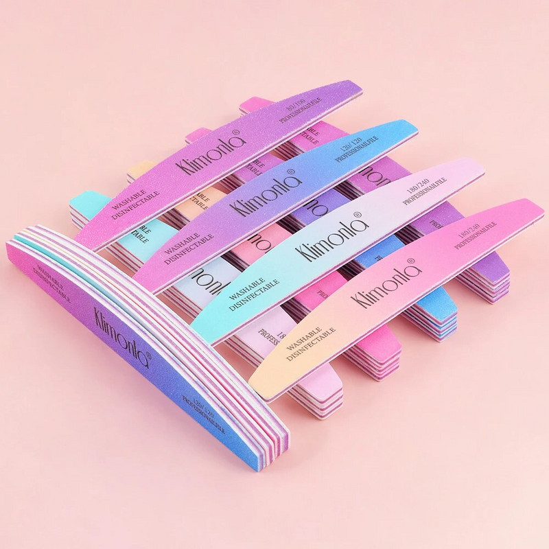 5tk Professionaalne Half Moon küüneviil Lime 100/180 professionaalne materjal küünte lihvimine küünte poleerimine tarvikud küünetööriistad