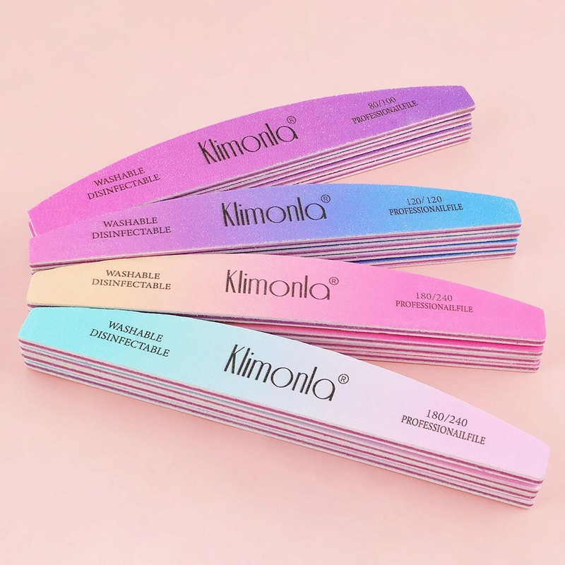 5tk Professionaalne Half Moon küüneviil Lime 100/180 professionaalne materjal küünte lihvimine küünte poleerimine tarvikud küünetööriistad