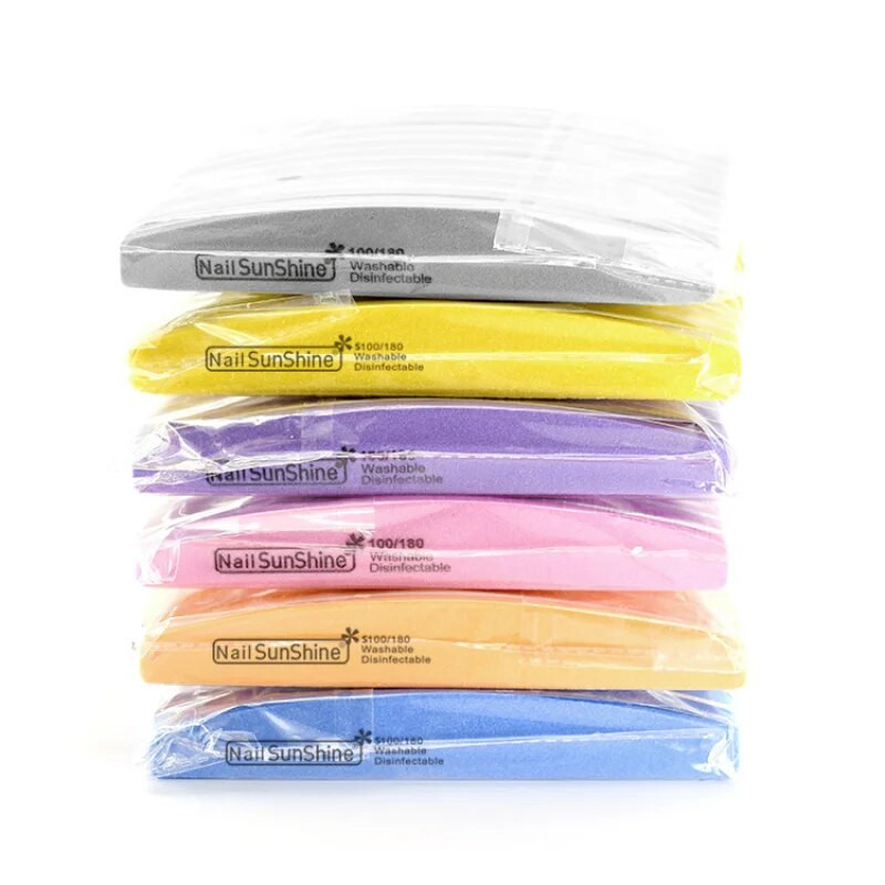 10 τεμ./Παρτίδα λίμες νυχιών γυαλόχαρτο 100 180 πολύχρωμα ρυθμιστικά νυχιών Αναλώσιμα μανικιούρ Limas Εργαλεία νυχιών τέχνης Shine Mmanicure File Tools