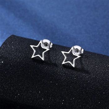 Σκουλαρίκια από ανοξείδωτο ατσάλι Σετ κολιέ για γυναίκες Κλασικό κούφιο Star Choker Κρεμαστό Κολιέ Κοσμήματα αρραβώνων TZ174