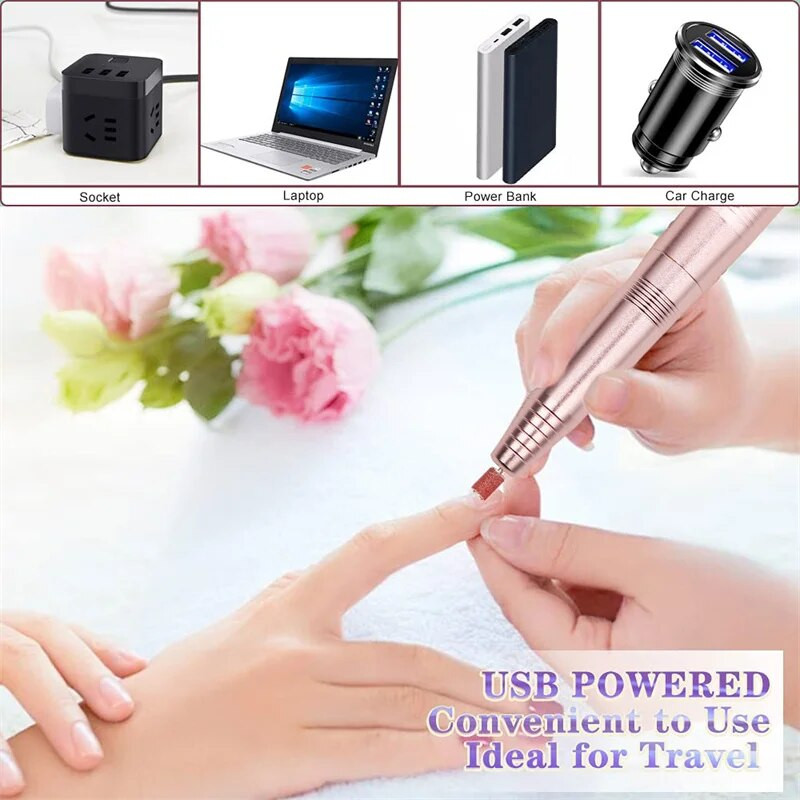 Elektriline küünelihvija ülikond kaasaskantav elektriline küüneviil geelküünte jaoks ülikond professionaalne küünepediküüri tööriist koos küünelakiga