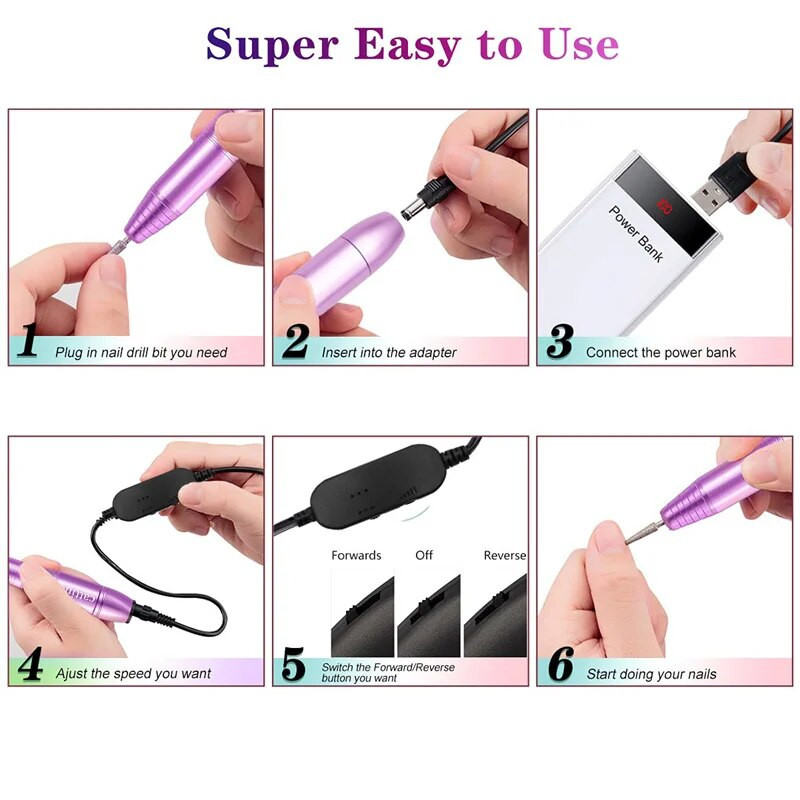 Elektriline küünelihvija ülikond kaasaskantav elektriline küüneviil geelküünte jaoks ülikond professionaalne küünepediküüri tööriist koos küünelakiga