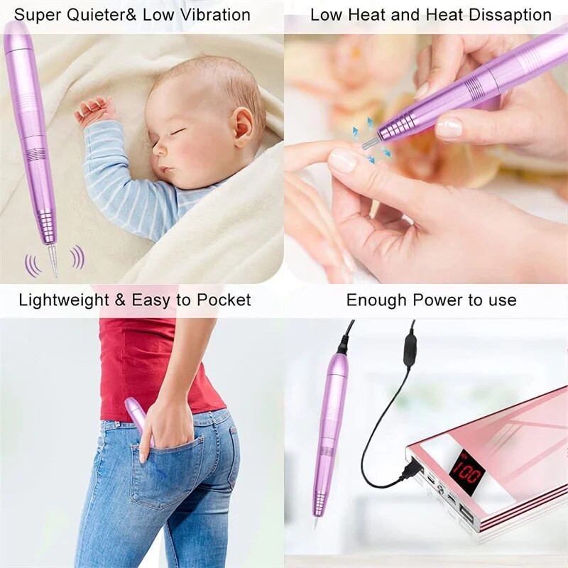 Elektriline küünelihvija ülikond kaasaskantav elektriline küüneviil geelküünte jaoks ülikond professionaalne küünepediküüri tööriist koos küünelakiga