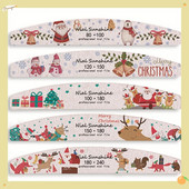 10Gb Ziemassvētku nagu vīle Multi Grit Nail Buffer Block Lime A Ongle Manikīra Files Gēla lakas noņemšanas nagu kopšanas rīku komplekts