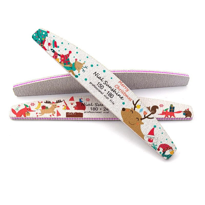 10Gb Ziemassvētku nagu vīle Multi Grit Nail Buffer Block Lime A Ongle Manikīra Files Gēla lakas noņemšanas nagu kopšanas rīku komplekts